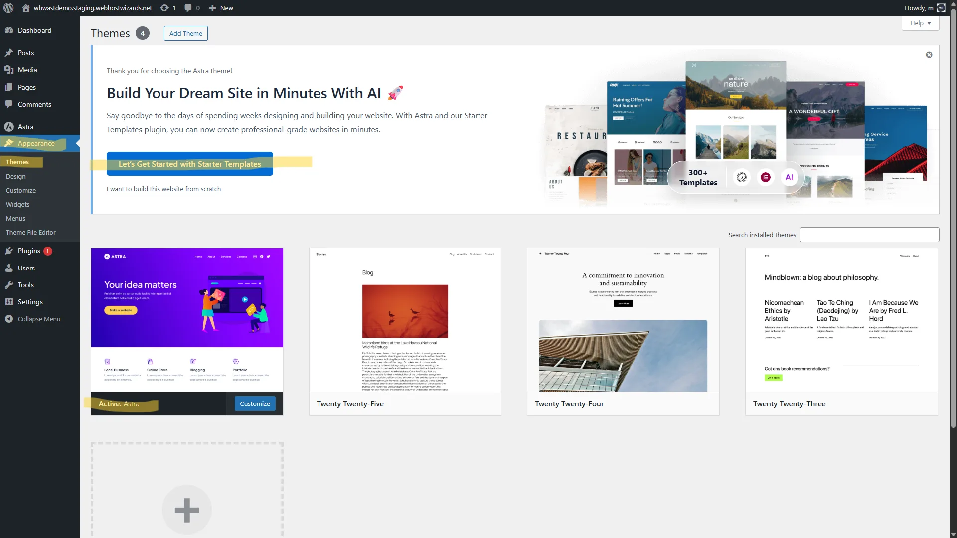 start a wordpress website